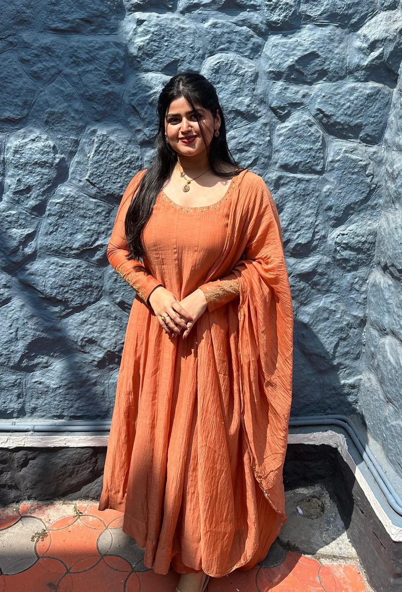 Ziya - Burnt Orange Anarkali Set - Image 2